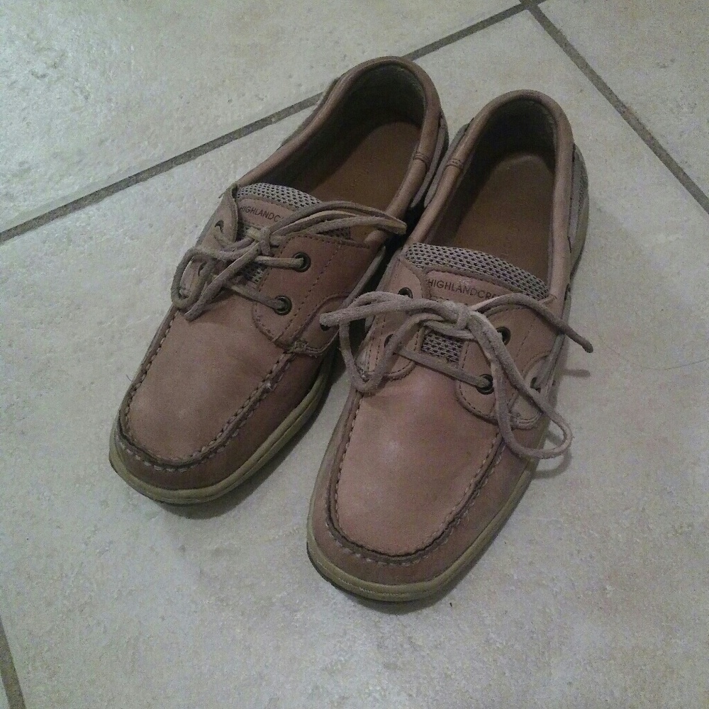 Highland Creek tan leather docksiders
